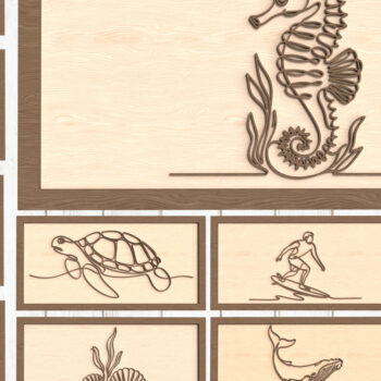 Intra απο ξύλο plywood 3mm-4mm πάχος – Summer Beach Line Wall Art Bundle Δίασταση  40x30 cm INTRAFABR-123096771 - Image 1