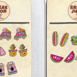 Intra απο ξύλο plywood 3mm-4mm πάχος – Summer Beach Stud Earring Δίασταση  5x5 cm INTRAFABR-97027813