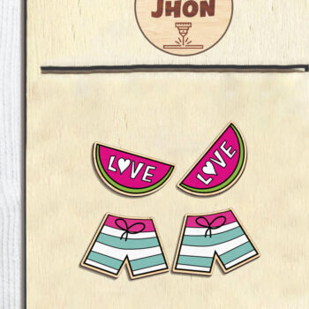 Intra απο ξύλο plywood 3mm-4mm πάχος – Summer Beach Stud Earring Δίασταση  5x5 cm INTRAFABR-97027813 - Image 4