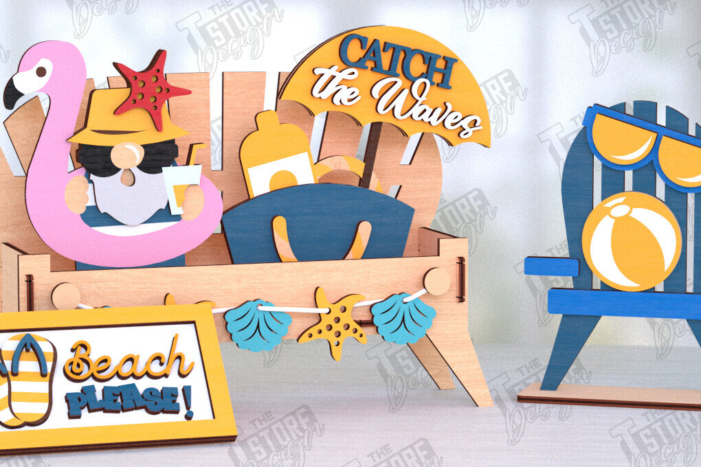 Intra απο ξύλο plywood 3mm-4mm πάχος – Summer Bench Sign |Summer Vibe Δίασταση  40x30 cm INTRAFABR-122956870