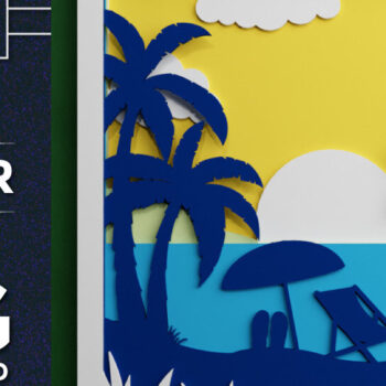 Intra απο ξύλο plywood 3mm-4mm πάχος – Αρχεία κομμένων πολλαπλών επιπέδων Summer BG 3D Δίασταση  20x20 cm INTRAFABR-69661014 - Image 1