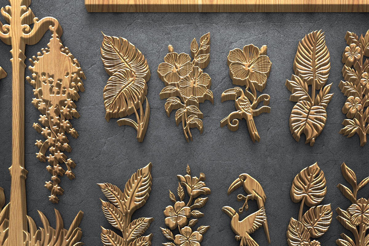 Intra απο ξύλο plywood 3mm-4mm πάχος – Summer Botanical Bird Panel Δίασταση  45x45 cm INTRAFABR-122935811