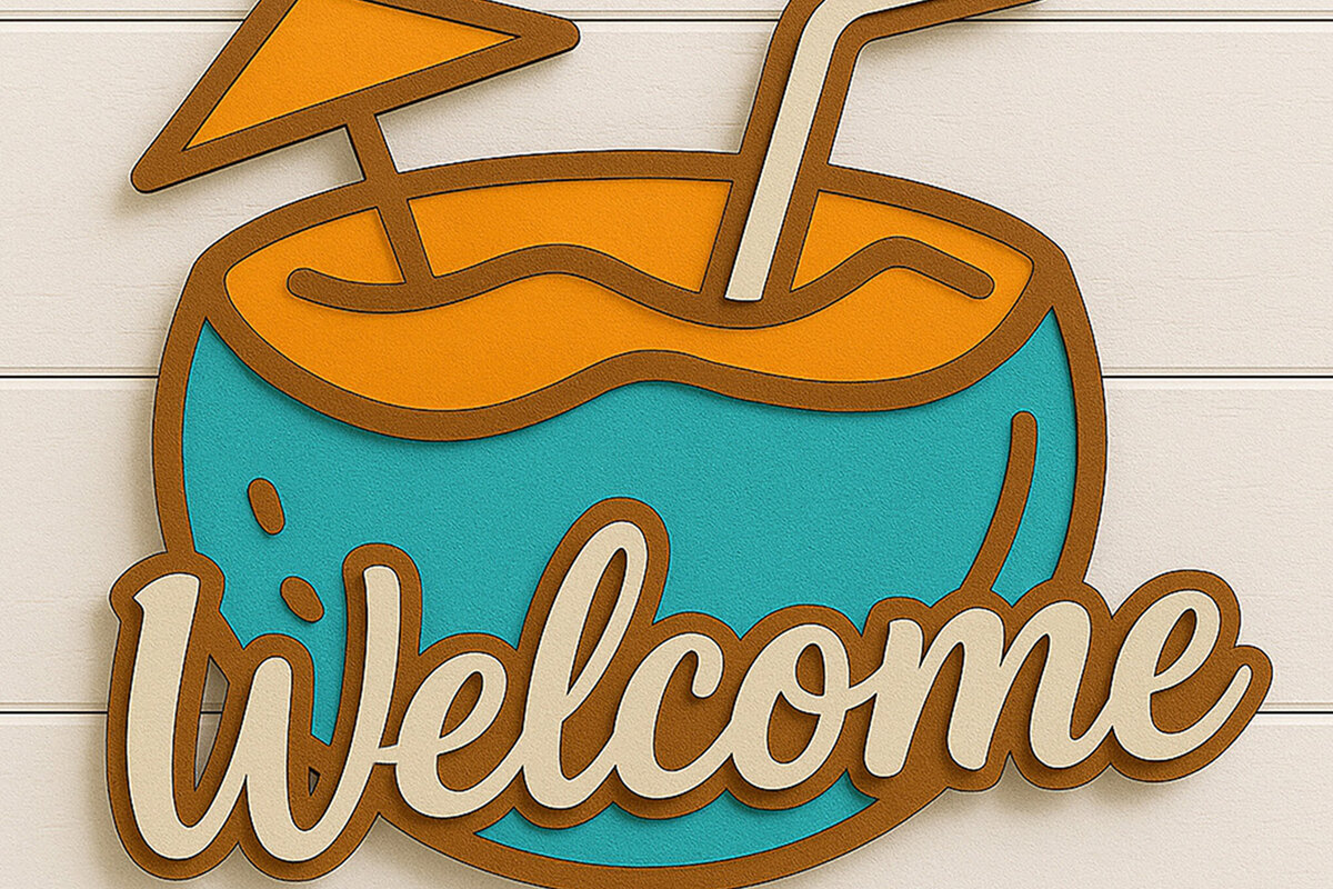 Intra απο ξύλο plywood 3mm-4mm πάχος – Καλοκαιρινή καρύδα καλωσορίσματος Δίασταση  20x20 cm INTRAFABR-122866960