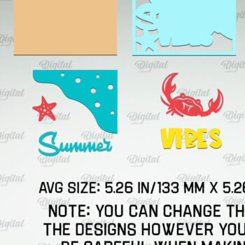 Intra απο ξύλο plywood 3mm-4mm πάχος – Πακέτο κοπής με λέιζερ καλοκαιρινής διακόσμησης Δίασταση  20x20 cm INTRAFABR-96137494 - Image 2