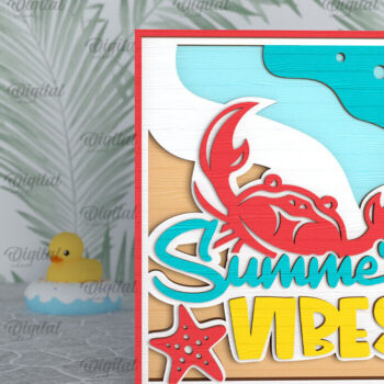 Intra απο ξύλο plywood 3mm-4mm πάχος – Καλοκαιρινή διακόσμηση με λέιζερ. Καλοκαιρινό σημάδι Δίασταση 20x20 cm INTRAFABR-96136124 - Image 1