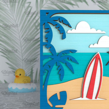 Intra απο ξύλο plywood 3mm-4mm πάχος – Καλοκαιρινή διακόσμηση με λέιζερ. Καλοκαιρινό σημάδι Δίασταση 20x20 cm INTRAFABR-96136240 - Image 1