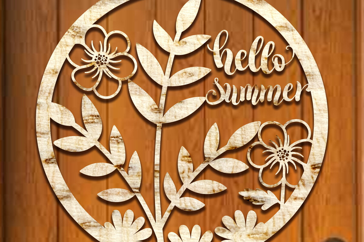 Intra απο ξύλο plywood 3mm-4mm πάχος – Summer Door Sign Δίασταση  40x30 cm INTRAFABR-100825551