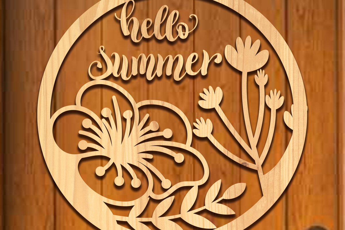 Intra απο ξύλο plywood 3mm-4mm πάχος – Summer Door Sign Δίασταση  40x30 cm INTRAFABR-100825578
