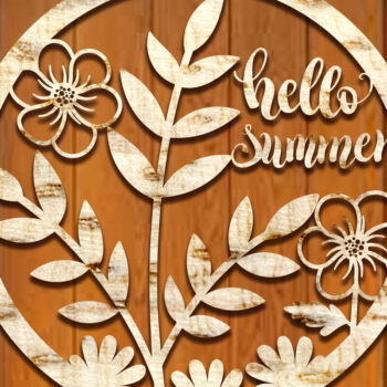 Intra απο ξύλο plywood 3mm-4mm πάχος – Σετ Summer Door Sign Δίασταση  40x30 cm INTRAFABR-100998761 - Image 3