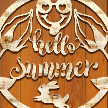 Intra απο ξύλο plywood 3mm-4mm πάχος – Σετ Summer Door Sign Δίασταση  40x30 cm INTRAFABR-100998761 - Image 4