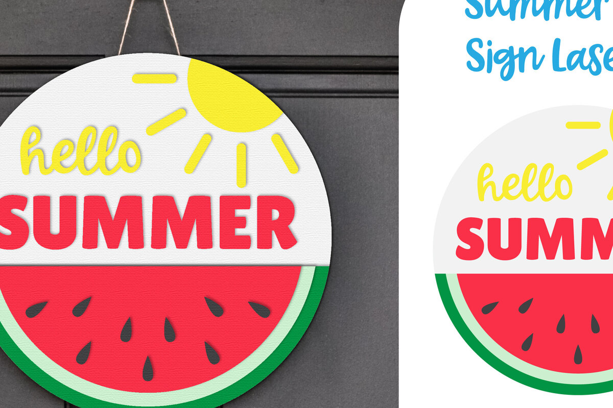 Intra απο ξύλο plywood 3mm-4mm πάχος – Summer Door Sign Lasercut Δίασταση  40x30 cm INTRAFABR-121231007