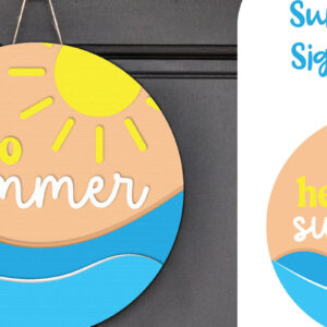 Intra απο ξύλο plywood 3mm-4mm πάχος – Summer Door Sign Lasercut Δίασταση  40x30 cm INTRAFABR-121231041