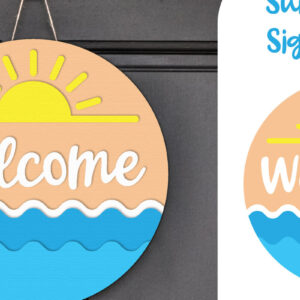 Intra απο ξύλο plywood 3mm-4mm πάχος – Summer Door Sign Lasercut Δίασταση  40x30 cm INTRAFABR-121230982