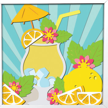 Intra απο ξύλο plywood 3mm-4mm πάχος – Summer Drink 3D Shadow Box Δίασταση  20x20 cm INTRAFABR-96657300 - Image 1