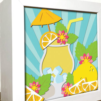 Intra απο ξύλο plywood 3mm-4mm πάχος – Summer Drink 3D Shadow Box Δίασταση  20x20 cm INTRAFABR-96657300 - Image 2