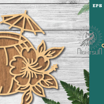 Intra απο ξύλο plywood 3mm-4mm πάχος – Διακόσμηση με λέιζερ για καλοκαιρινό ποτό 1 Δίασταση  20x20 cm INTRAFABR-121107569 - Image 1