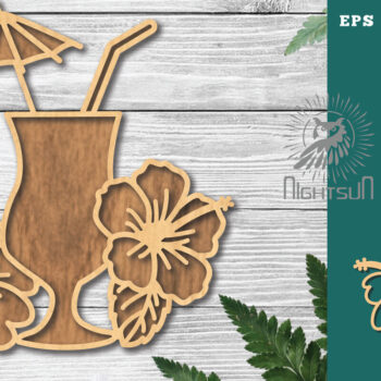 Intra απο ξύλο plywood 3mm-4mm πάχος – Διακόσμηση με λέιζερ για καλοκαιρινό ποτό 5 Δίασταση  20x20 cm INTRAFABR-121107732 - Image 1