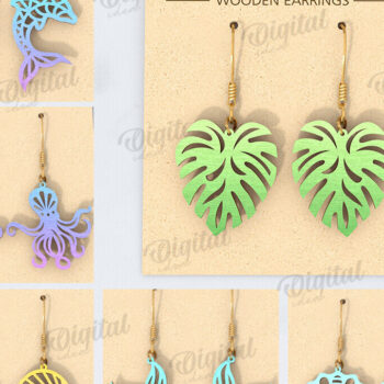 Intra απο ξύλο plywood 3mm-4mm πάχος – Καλοκαιρινά σκουλαρίκια Drop Bundle Cut Laser Δίασταση  5x5 cm INTRAFABR-121600108 - Image 1