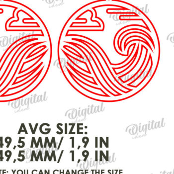 Intra απο ξύλο plywood 3mm-4mm πάχος – Καλοκαιρινά σκουλαρίκια με λέιζερ Δίασταση  5x5 cm INTRAFABR-121588189 - Image 2