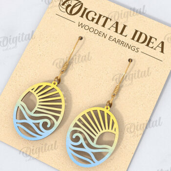 Intra απο ξύλο plywood 3mm-4mm πάχος – Καλοκαιρινά σκουλαρίκια με λέιζερ Δίασταση  5x5 cm INTRAFABR-121587089 - Image 1