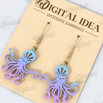 Intra απο ξύλο plywood 3mm-4mm πάχος – Καλοκαιρινά σκουλαρίκια με λέιζερ Δίασταση  5x5 cm INTRAFABR-121587219 - Image 1