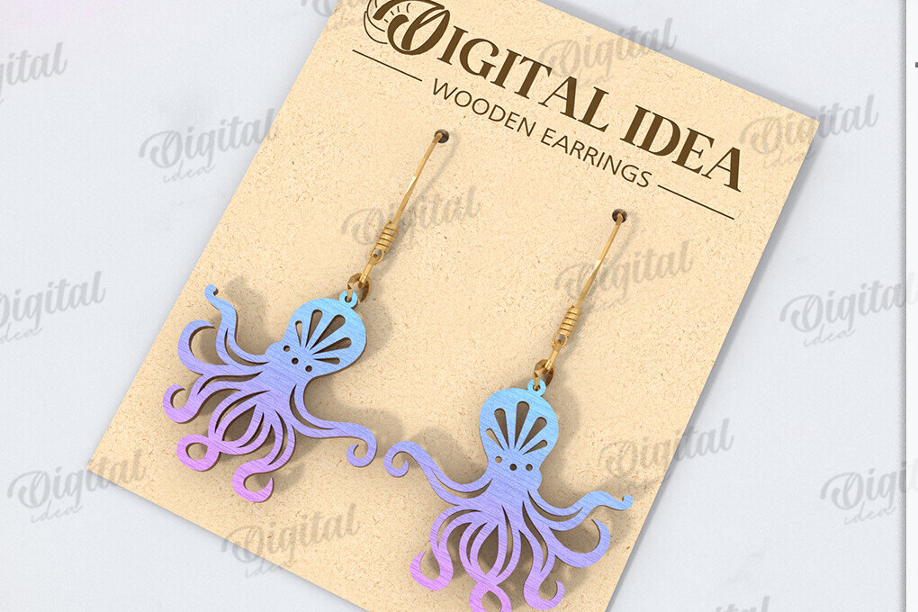 Intra απο ξύλο plywood 3mm-4mm πάχος – Καλοκαιρινά σκουλαρίκια με λέιζερ Δίασταση  5x5 cm INTRAFABR-121587219