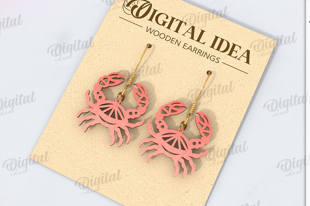 Intra απο ξύλο plywood 3mm-4mm πάχος – Καλοκαιρινά σκουλαρίκια με λέιζερ Δίασταση  5x5 cm INTRAFABR-121588029