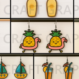 Intra απο ξύλο plywood 3mm-4mm πάχος – Πακέτο καλοκαιρινών σκουλαρίκια Δίασταση 5x5 cm INTRAFABR-123127181