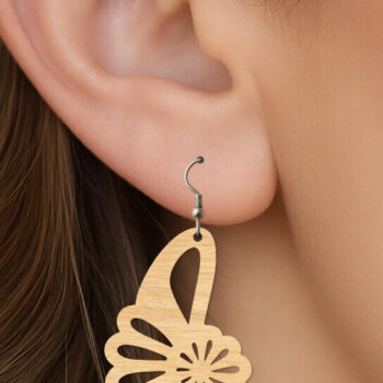 Intra απο ξύλο plywood 3mm-4mm πάχος – Πακέτο κοπής με λέιζερ καλοκαιρινά σκουλαρίκια Δίασταση  5x5 cm INTRAFABR-122210884 - Image 2