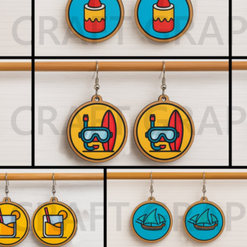 Intra απο ξύλο plywood 3mm-4mm πάχος – Καλοκαιρινά σκουλαρίκια Bundle Δίασταση  5x5 cm INTRAFABR-123663800 - Image 1