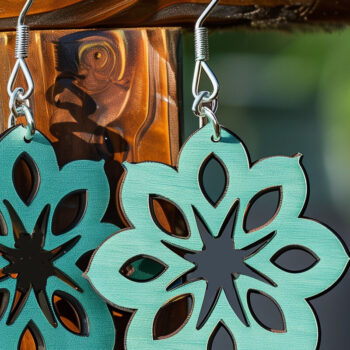 Intra απο ξύλο plywood 3mm-4mm πάχος – Καλοκαιρινά σκουλαρίκια Δίασταση  5x5 cm INTRAFABR-100701323 - Image 1