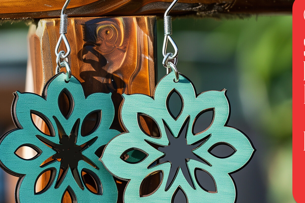 Intra απο ξύλο plywood 3mm-4mm πάχος – Καλοκαιρινά σκουλαρίκια Δίασταση  5x5 cm INTRAFABR-100701323