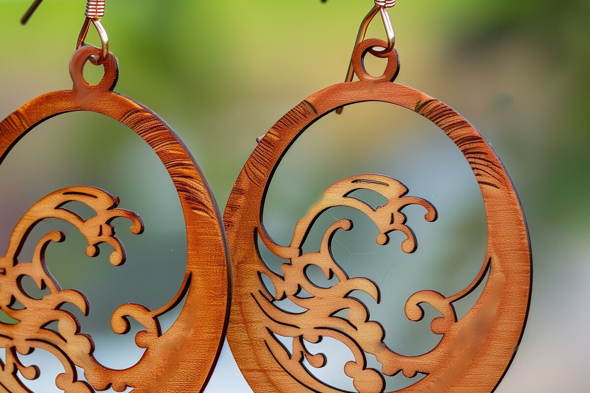 Intra απο ξύλο plywood 3mm-4mm πάχος – Καλοκαιρινά σκουλαρίκια Δίασταση  5x5 cm INTRAFABR-100728901