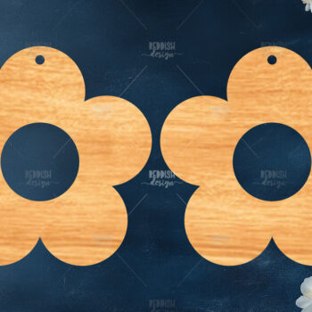 Intra απο ξύλο plywood 3mm-4mm πάχος – Καλοκαιρινά σκουλαρίκια Δίασταση  5x5 cm INTRAFABR-119464414 - Image 1