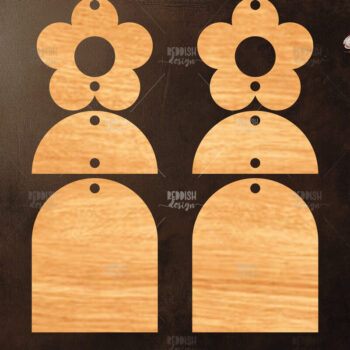 Intra απο ξύλο plywood 3mm-4mm πάχος – Καλοκαιρινά σκουλαρίκια Δίασταση  5x5 cm INTRAFABR-119464419 - Image 1