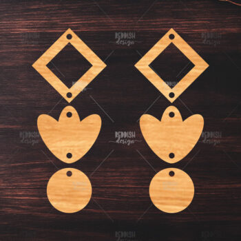 Intra απο ξύλο plywood 3mm-4mm πάχος – Καλοκαιρινά σκουλαρίκια Δίασταση  5x5 cm INTRAFABR-119464589 - Image 1