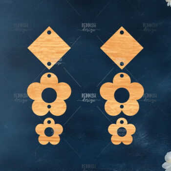 Intra απο ξύλο plywood 3mm-4mm πάχος – Καλοκαιρινά σκουλαρίκια Δίασταση  5x5 cm INTRAFABR-119464623 - Image 1