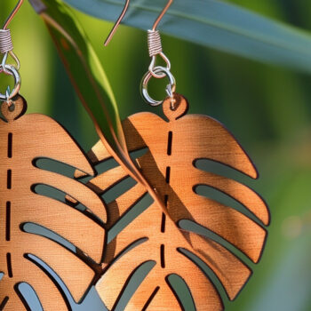 Intra απο ξύλο plywood 3mm-4mm πάχος – Καλοκαιρινά σκουλαρίκια Δίασταση  5x5 cm INTRAFABR-100754028 - Image 1