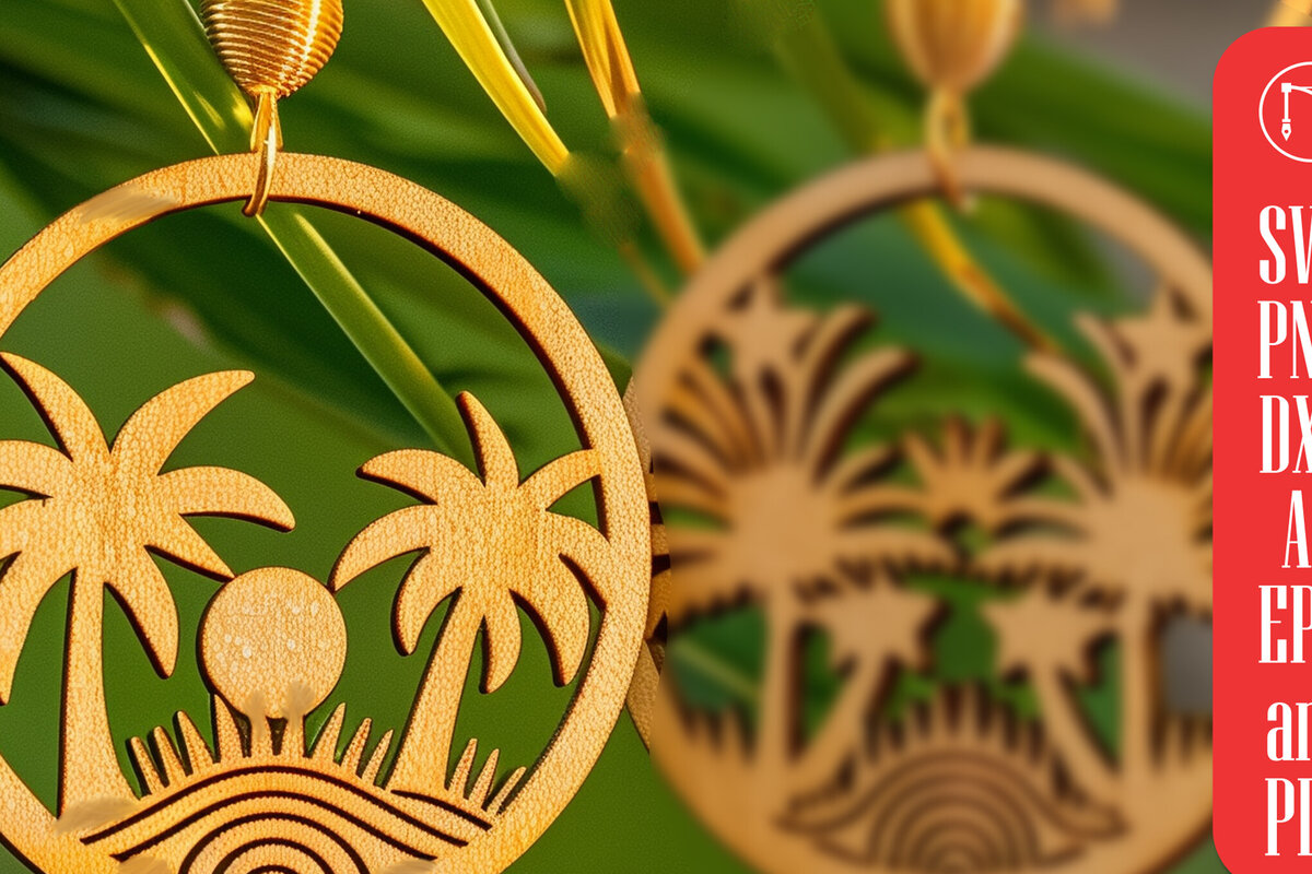 Intra απο ξύλο plywood 3mm-4mm πάχος – Καλοκαιρινά σκουλαρίκια Δίασταση  5x5 cm INTRAFABR-100757027