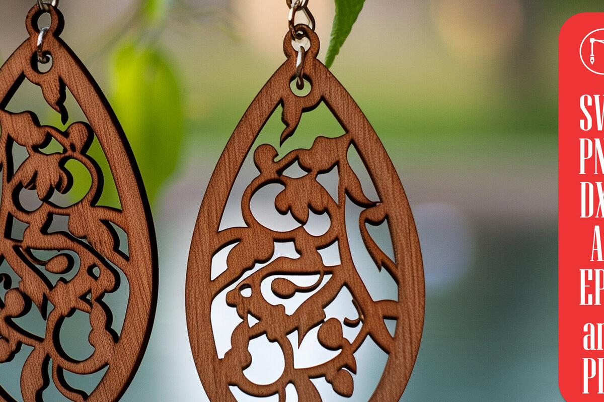 Intra απο ξύλο plywood 3mm-4mm πάχος – Καλοκαιρινά σκουλαρίκια Δίασταση  5x5 cm INTRAFABR-100774826