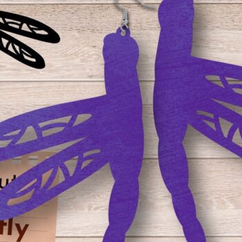 Intra απο ξύλο plywood 3mm-4mm πάχος – Καλοκαιρινά σκουλαρίκια, Dragonfly Δίασταση  5x5 cm INTRAFABR-63789182 - Image 1