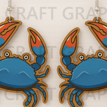 Intra απο ξύλο plywood 3mm-4mm πάχος – Καλοκαιρινά σκουλαρίκια Cute Ocean Bundle Δίασταση  5x5 cm INTRAFABR-123128061 - Image 4