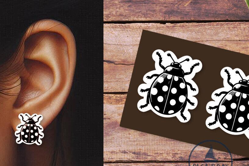 Intra απο ξύλο plywood 3mm-4mm πάχος – Καλοκαιρινά Σκουλαρίκια | Πασχαλίτσα με λέιζερ Δίασταση  5x5 cm INTRAFABR-120166202