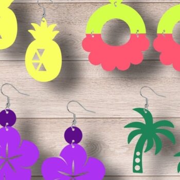 Intra απο ξύλο plywood 3mm-4mm πάχος – Καλοκαιρινά σκουλαρίκια, Tropical Δίασταση  5x5 cm INTRAFABR-33010988 - Image 1