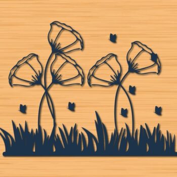 Intra απο ξύλο plywood 3mm-4mm πάχος – Αρχείο Αποκοπής Summer Floral Branch Δίασταση  20x20 cm INTRAFABR-32033832 - Image 1