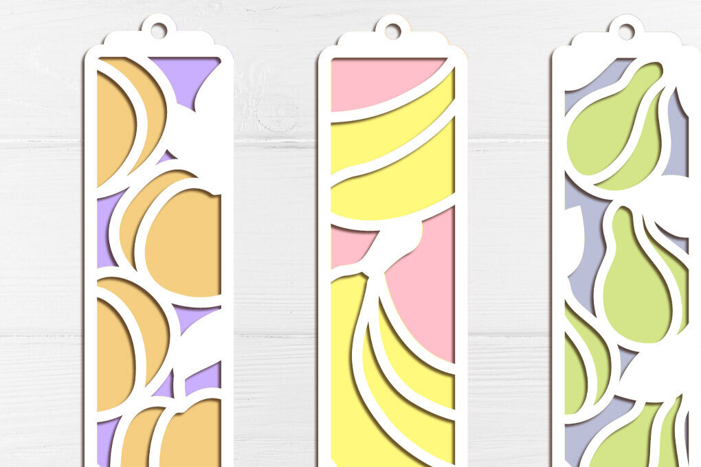 Intra απο ξύλο plywood 3mm-4mm πάχος – Summer Fruit Bookmark Layered Δίασταση  20x20 cm INTRAFABR-124866689