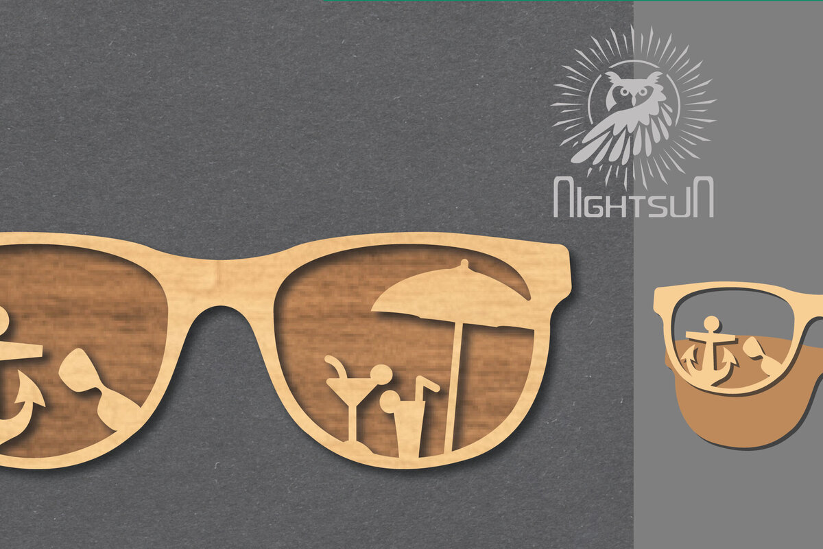 Intra απο ξύλο plywood 3mm-4mm πάχος – Καλοκαιρινά γυαλιά Διακόσμηση 2 Δίασταση  20x20 cm INTRAFABR-118601438