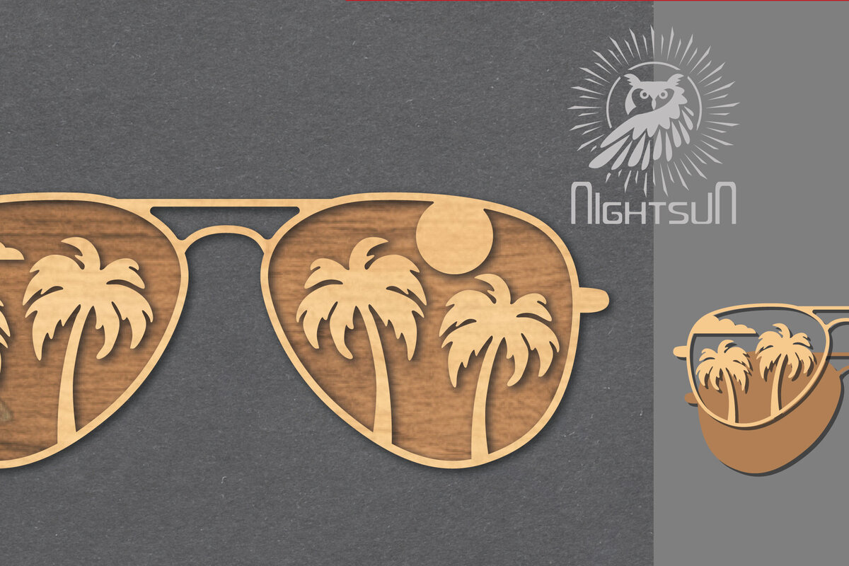 Intra απο ξύλο plywood 3mm-4mm πάχος – Θερινά γυαλιά κοπής με λέιζερ διακόσμηση 3 Δίασταση  20x20 cm INTRAFABR-121115859