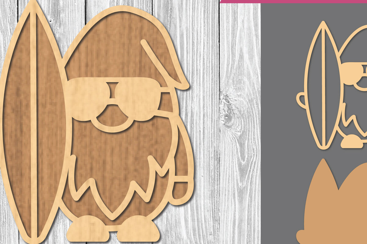 Intra απο ξύλο plywood 3mm-4mm πάχος – Καλοκαιρινή διακόσμηση με λέιζερ Gnome 1 Δίασταση  20x20 cm INTRAFABR-109411923