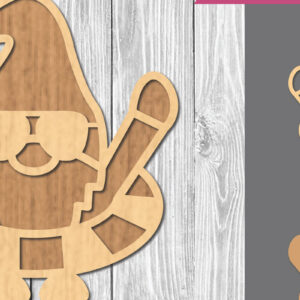 Intra απο ξύλο plywood 3mm-4mm πάχος – Summer Gnome Decoration 2 Δίασταση  20x20 cm INTRAFABR-109411964